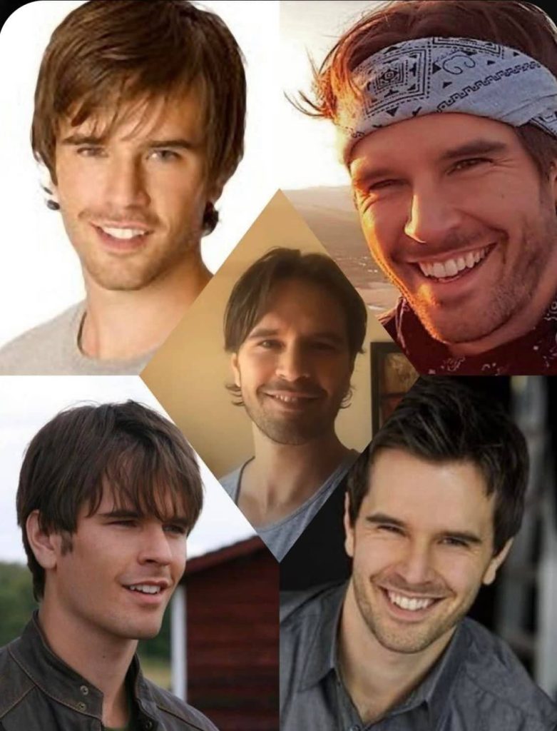 Canadian actor Graham Wardle collage smiling portraits warm lighting cheerful Heartland wallpaper
