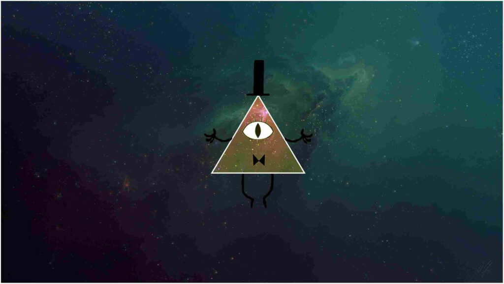 Enigmatic Gravity Falls Wallpaper: Bill Cipher in Cosmic Stars