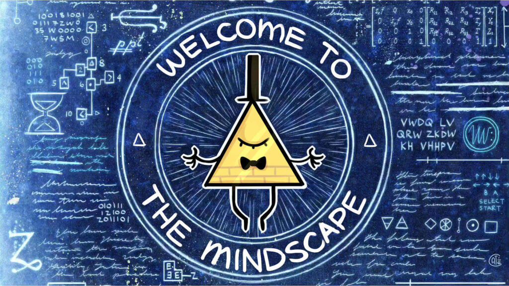 Bill Cipher Wallpaper: Mysterious Mindscape with Glowing Designs