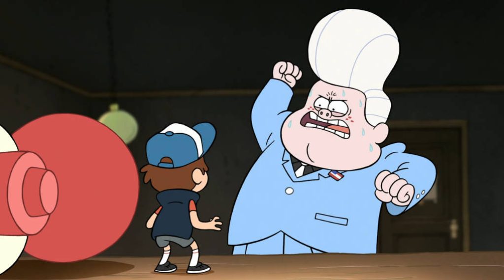 Gravity Falls wallpaper Gideon Gleeful angrily confronting Dipper Pines 2D animated scene