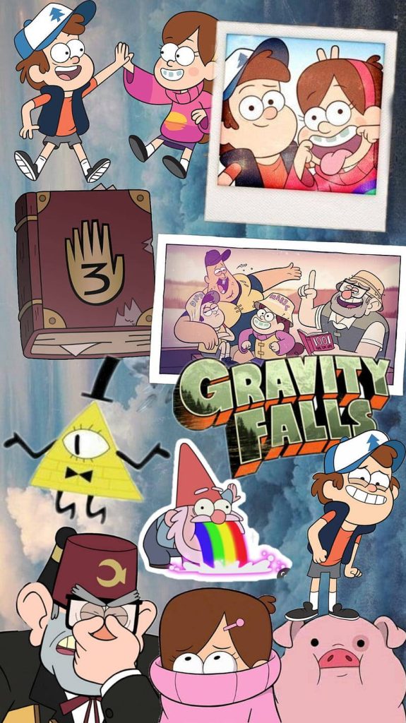 Gravity Falls wallpaper with Dipper Mabel Grunkle Stan Bill Cipher Journal 3 Waddles pig clouds