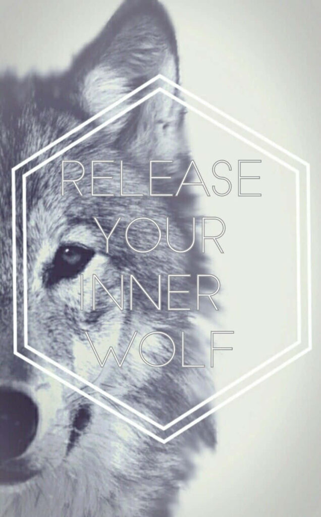 Grayscale Wolf Wallpaper: 'Release Your Inner Wolf' for iPhone