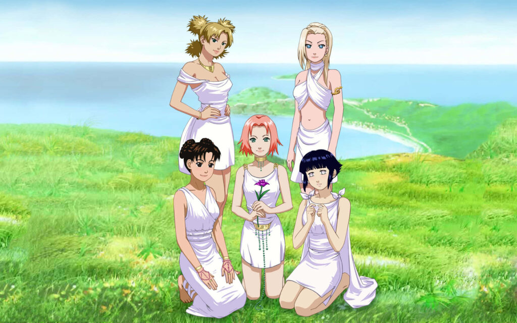 Elegant Grecian-Inspired Naruto Wallpaper: Ino, Sakura & More