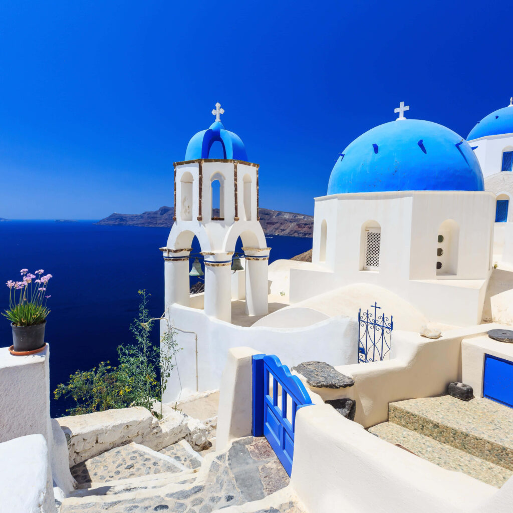 Stunning Greece Wallpaper: Whitewashed Buildings & Blue Sea Landscape