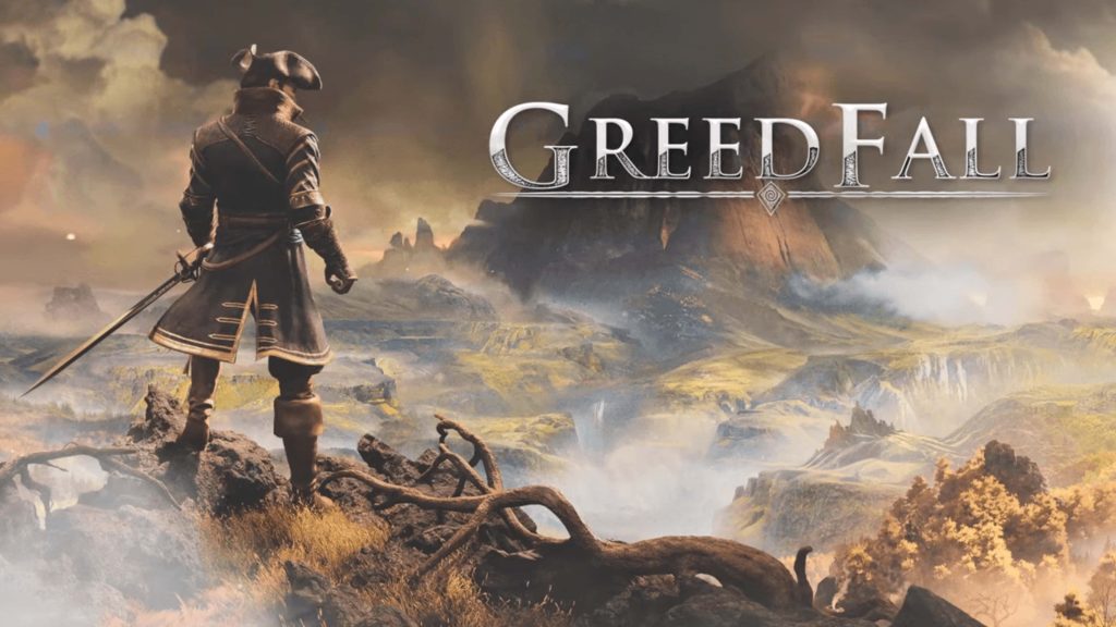 De Sardet overlooking misty fantasy island in GreedFall digital art wallpaper background