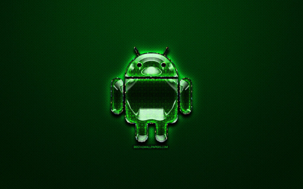 Vibrant Android Emblem on a Minimalist Desktop Wallpaper