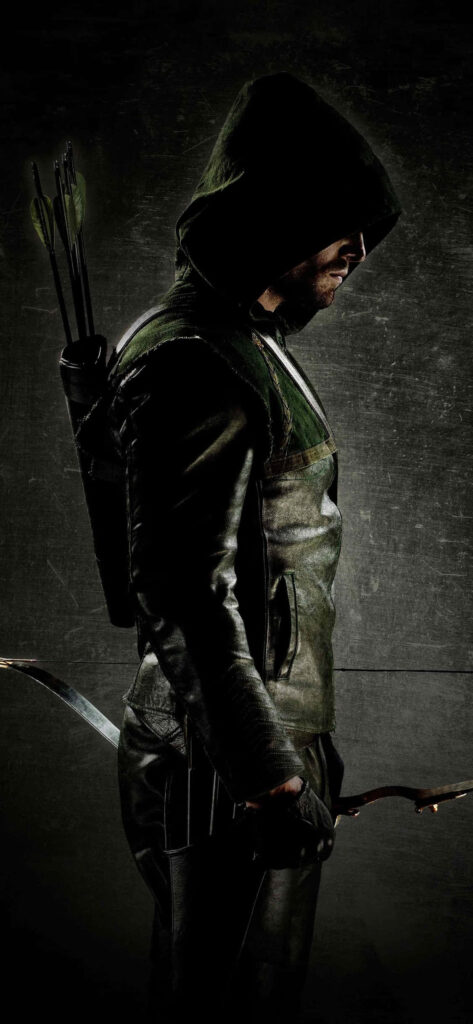Dynamic Green Arrow iPhone Wallpaper: Heroism in Action