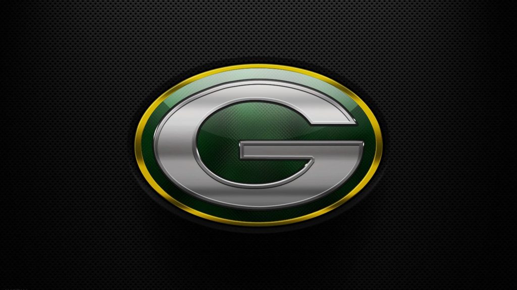 Green Bay Packers 3D logo wallpaper dark textured background NFL fan desktop design