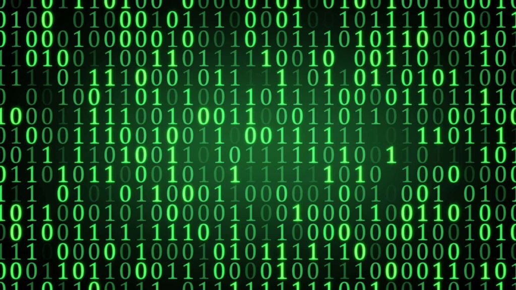Green Binary Code Wallpaper: Digital Aesthetic with Ones and Zeros