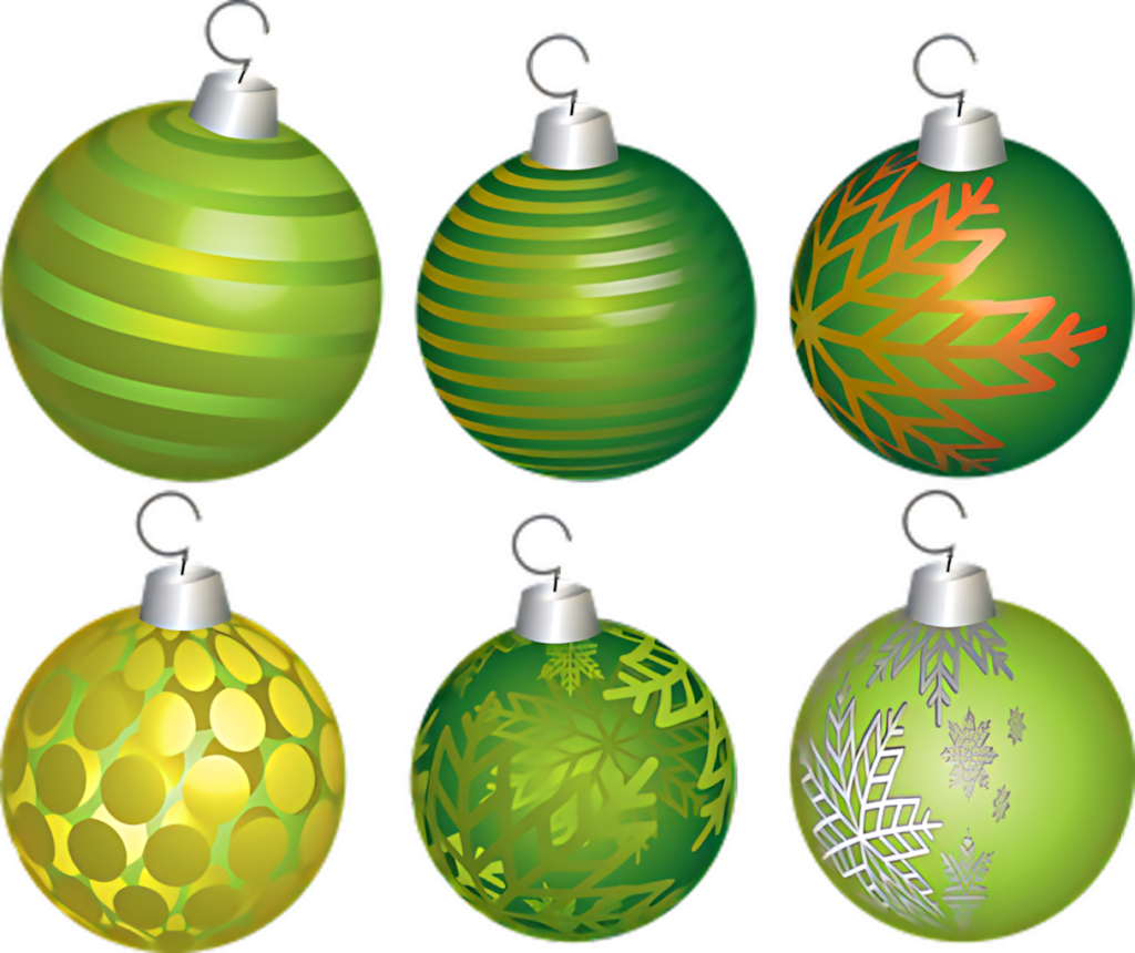 Charming Green Christmas Ornaments Wallpaper with Unique Patterns