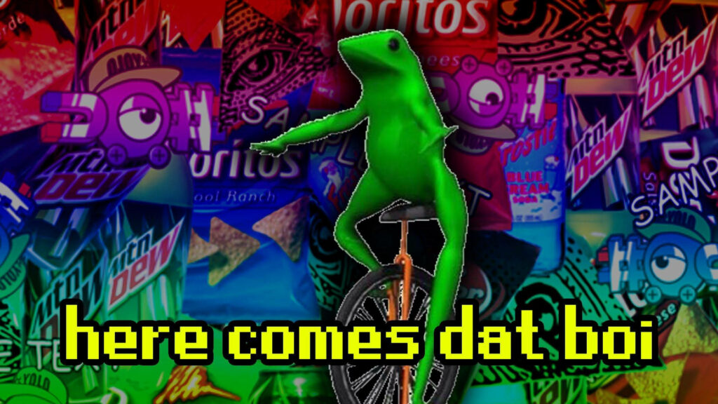Dat Boi the Unicycling Frog: A Visual Meme Extravaganza Wallpaper