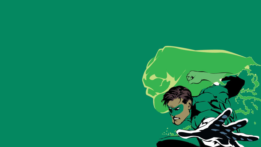 Green Lantern Action Wallpaper: Bold Green Background & Heroic Energy