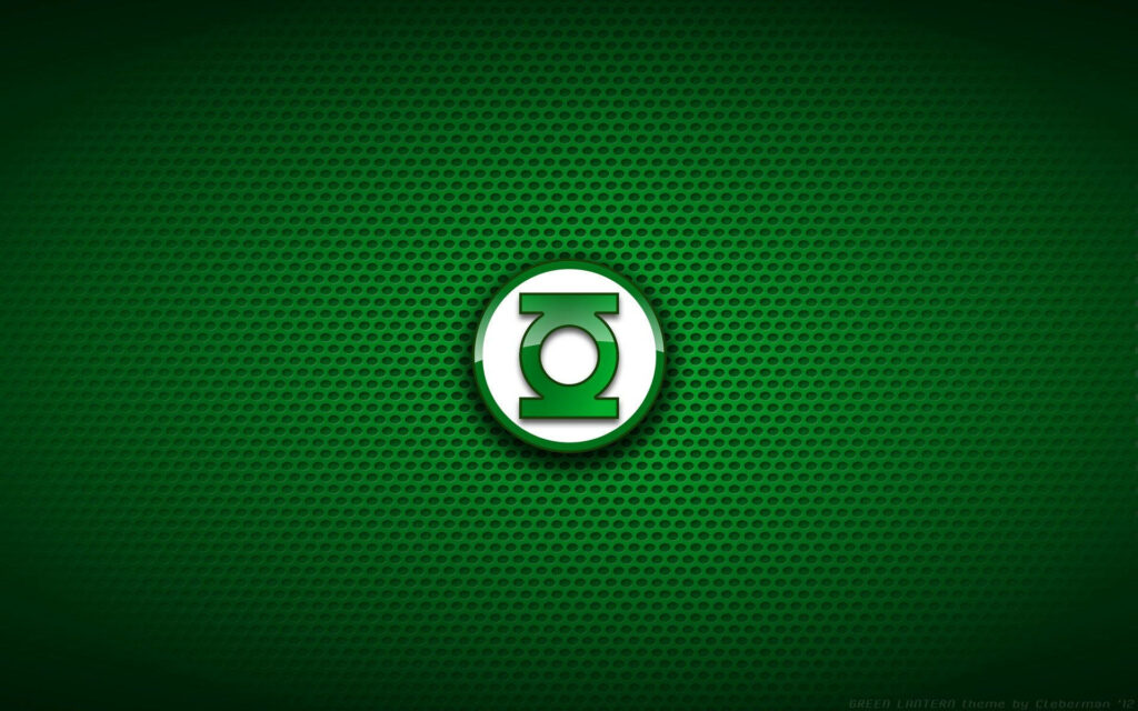 Modern Green Lantern Logo Wallpaper on Hexagonal Green Background