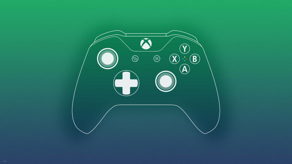 Vibrant Ombre Canvas Hosts Xbox Joystick Outlined Artwork Wallpaper