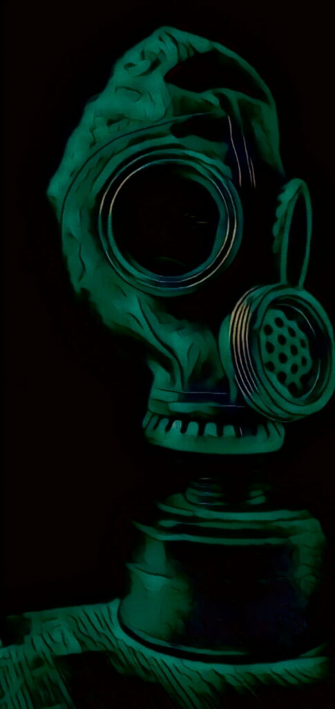 Toxic Green Gas Mask Illustration: A Prime Maske for Your Phone Wallpaper Background Photo Enhanced with Snapseed