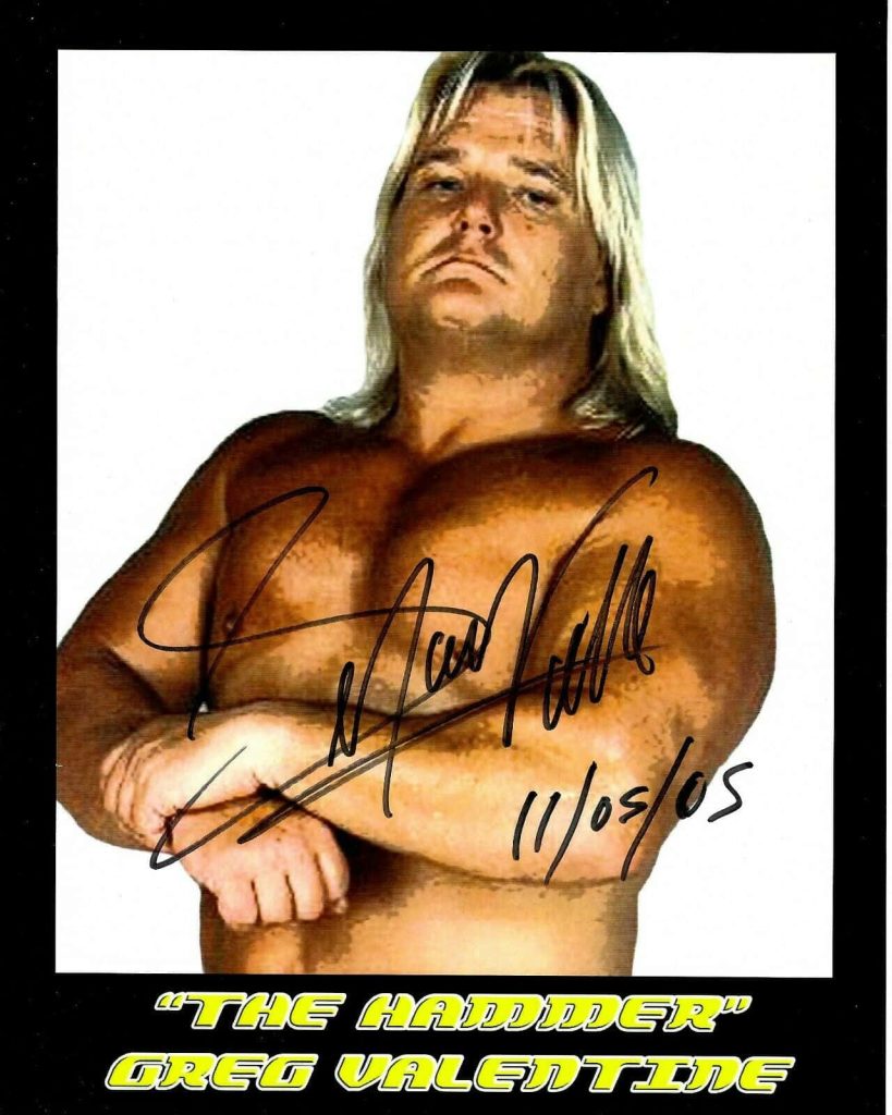 Greg The Hammer Valentine WWE Hall of Fame wrestler portrait with long blonde hair cross-armed Wallpaper