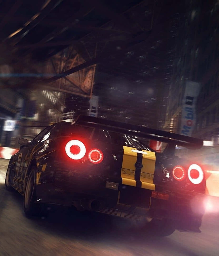Experience the thrill of Grid Autosport with this high-speed race car wallpaper in an urban circuit setting