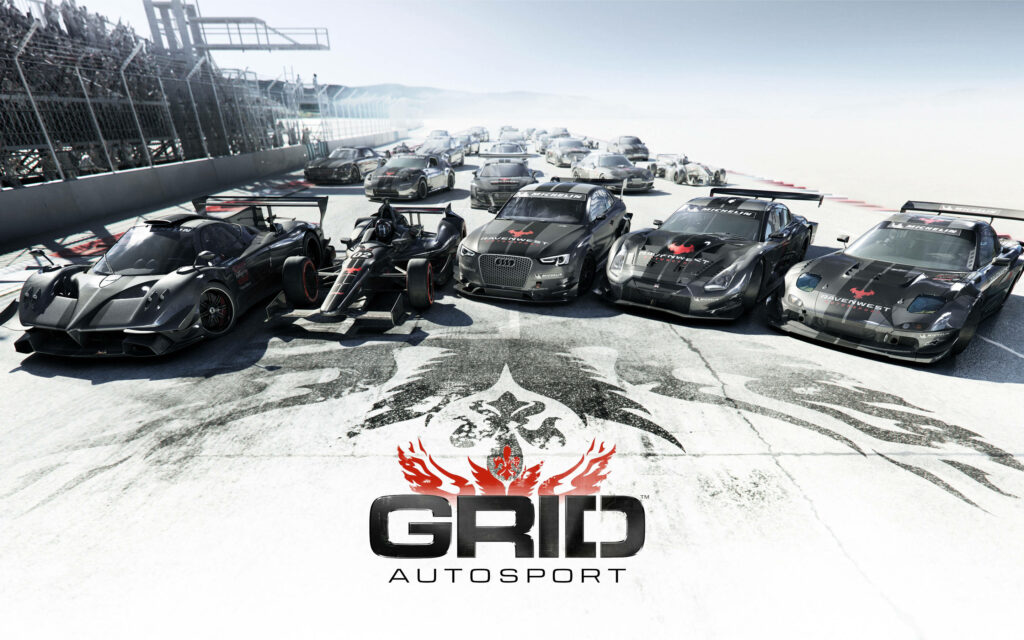 GRID Autosport Racing Game: Intense Starting Grid Scene with High-Performance Cars Wallpaper