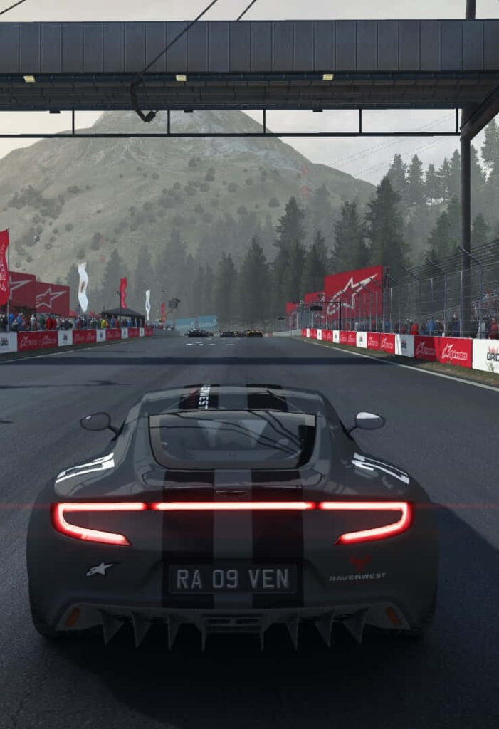 Grid Autosport Race Car Speeding Down Track - Realistic Graphics & Thrilling Competition Wallpaper