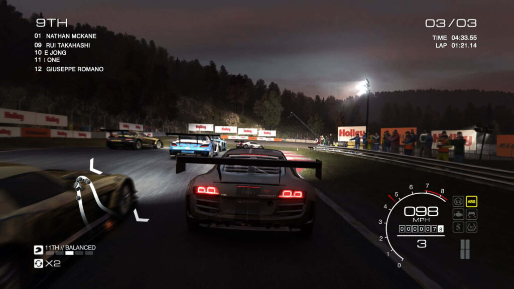 Grid Autosport: High-octane night race with competitors chasing on realistic track interface Wallpaper
