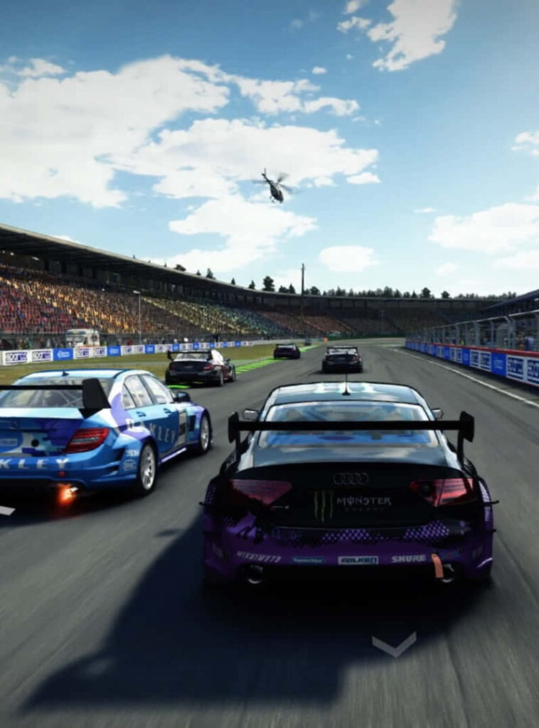 High-Speed Thrills: Grid Autosport Racing Event Captured in Vibrant Sunny Scenery Wallpaper