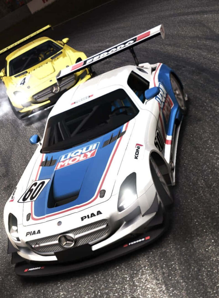 Intense Grid Autosport wallpaper: Sleek racing cars in high-speed chase