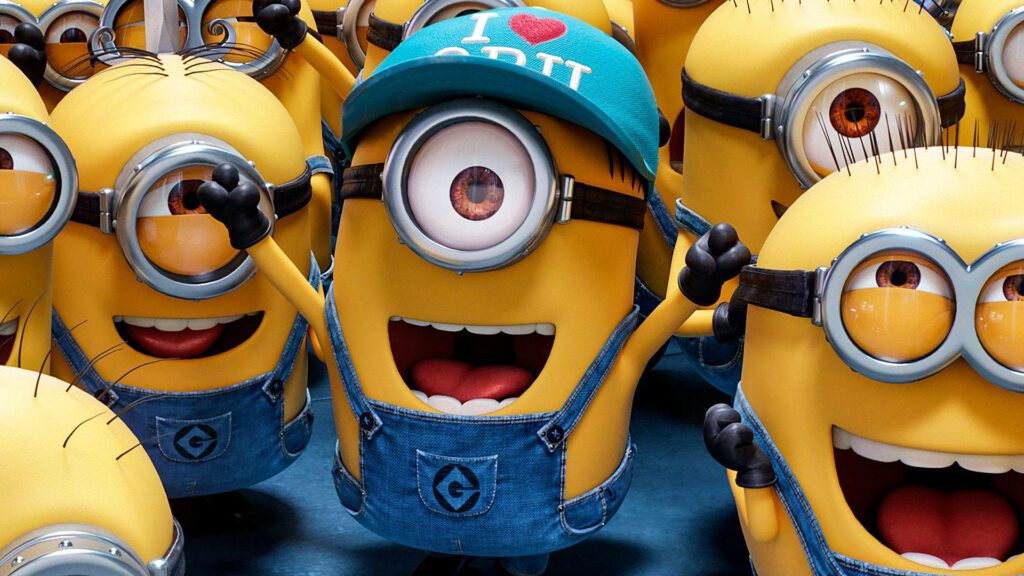 Grinning from Ear to Ear: Despicable Me 3 Minions Wallpaper in Smile-tastic Close-up