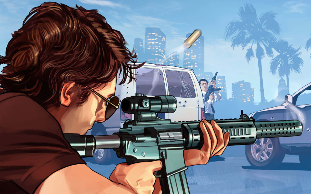 GTA's Trigger-Happy Antihero Dominates Urban Jungle Wallpaper