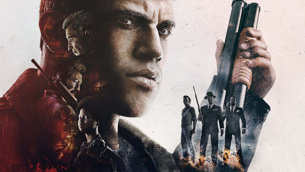 Infamous Mobsters Unleashing Mayhem: Intense Mafia III Wallpaper Depicting Armed Gangsters in Action