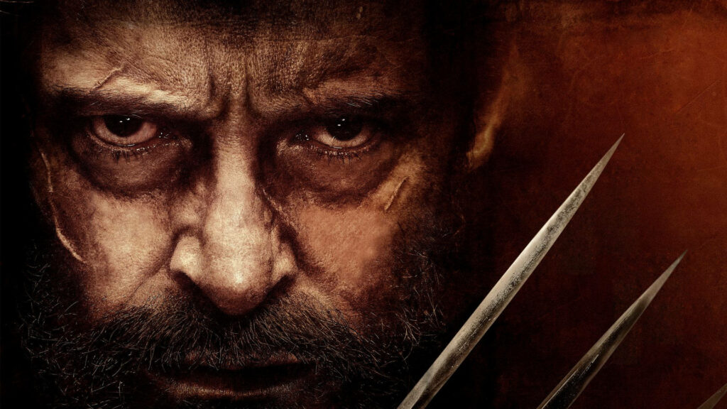 Intense Logan X-Men Wallpaper: Gritty Background & Piercing Gaze