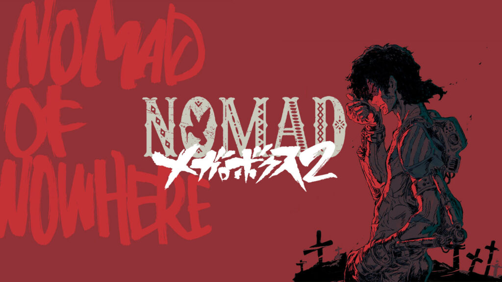 Stylish Megalo Box: Nomad Wallpaper with Rugged Silhouette & Red Accents
