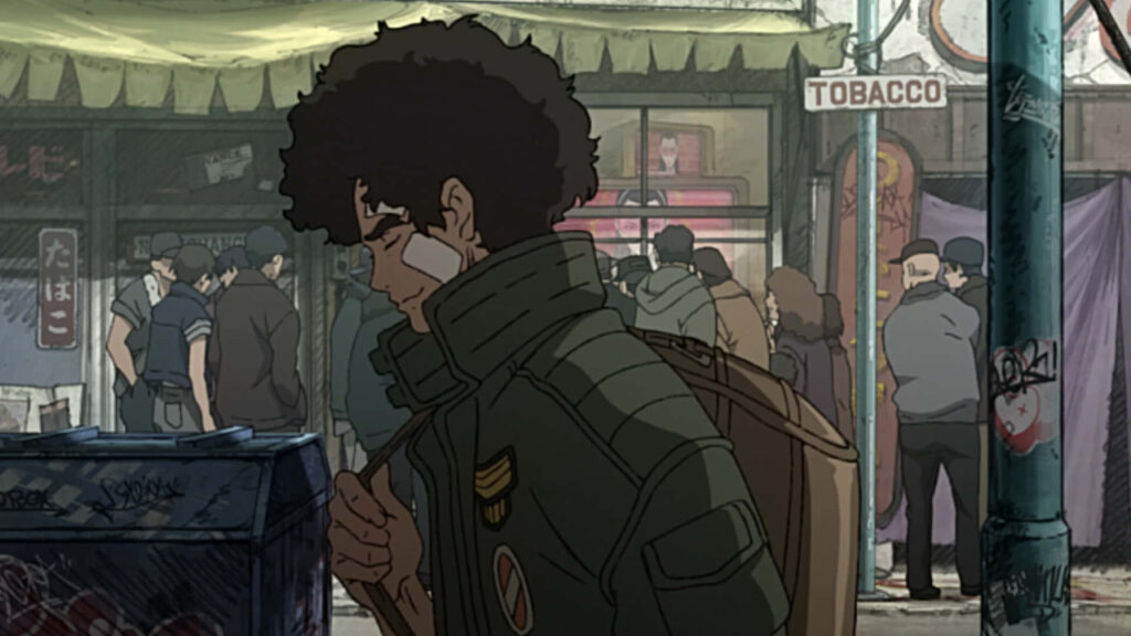 Atmospheric Megalo Box Wallpaper: Main Character in Urban Street Scene