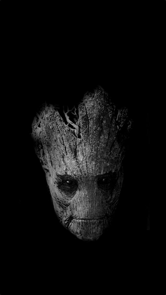 Groot's Monochromatic Majesty: iPhone 6s Live Background Snapshot Wallpaper