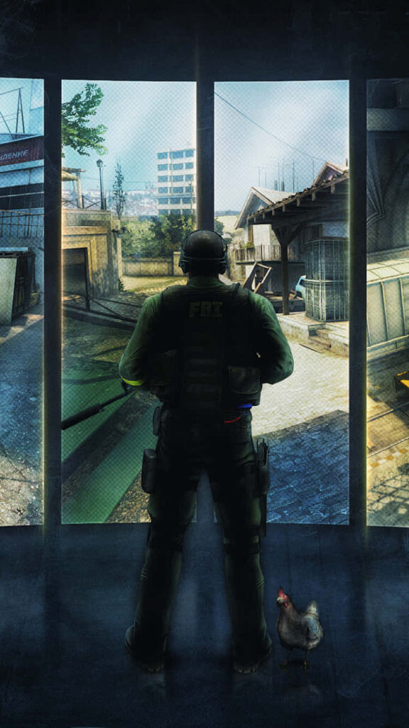 Counter-Terrorist Adventure: Vibrant Counter-Strike Background for Android, Showcasing Courageous Soldier Exploring Terrain Wallpaper