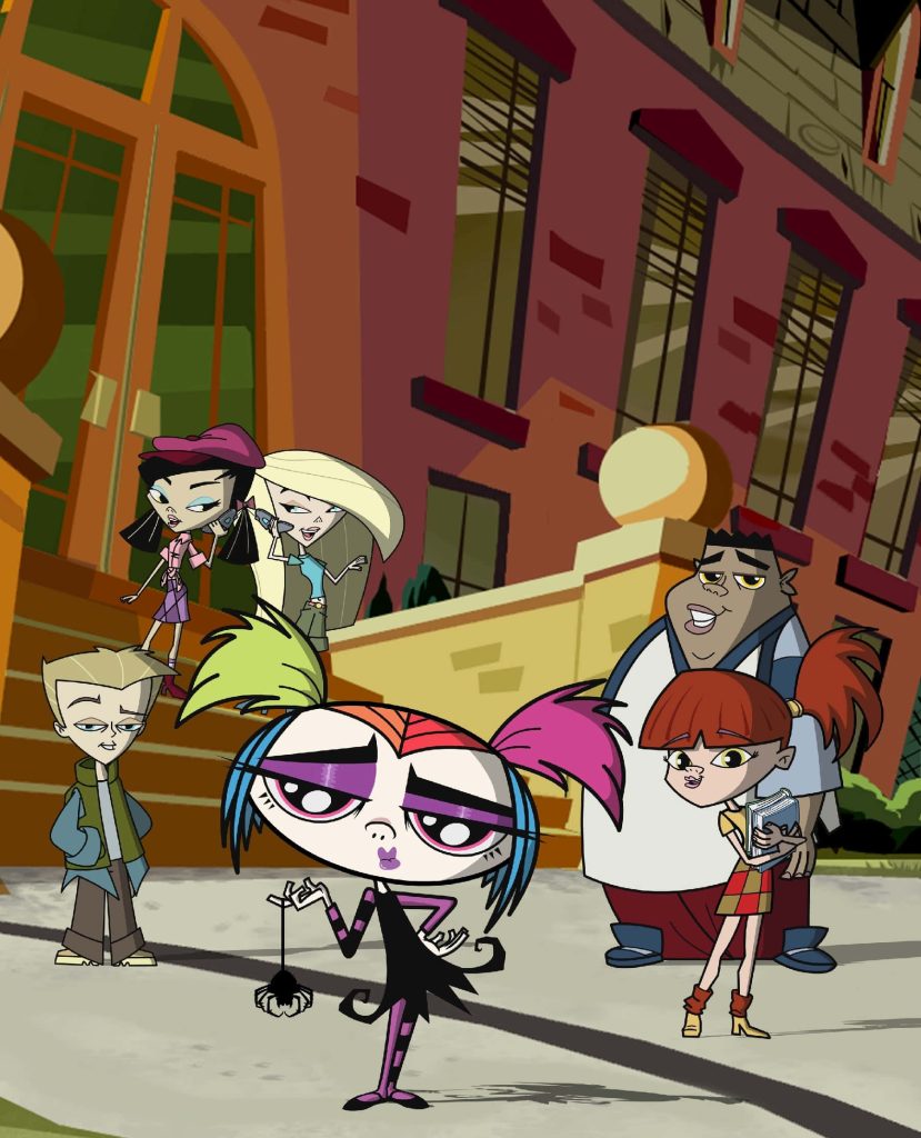 Growing Up Creepie animated wallpaper with Creepie and friends school gothic-chic style background