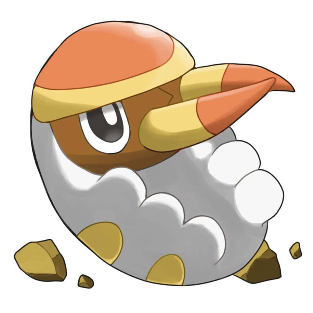 Grubbin Bug-Type Pokémon Wallpaper - Clean Background Illustration
