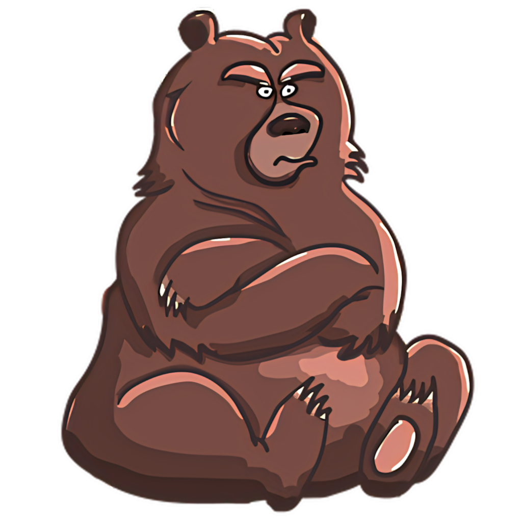 Grumpy Bear PNG Wallpaper: Humorous Cartoon for Versatile Use