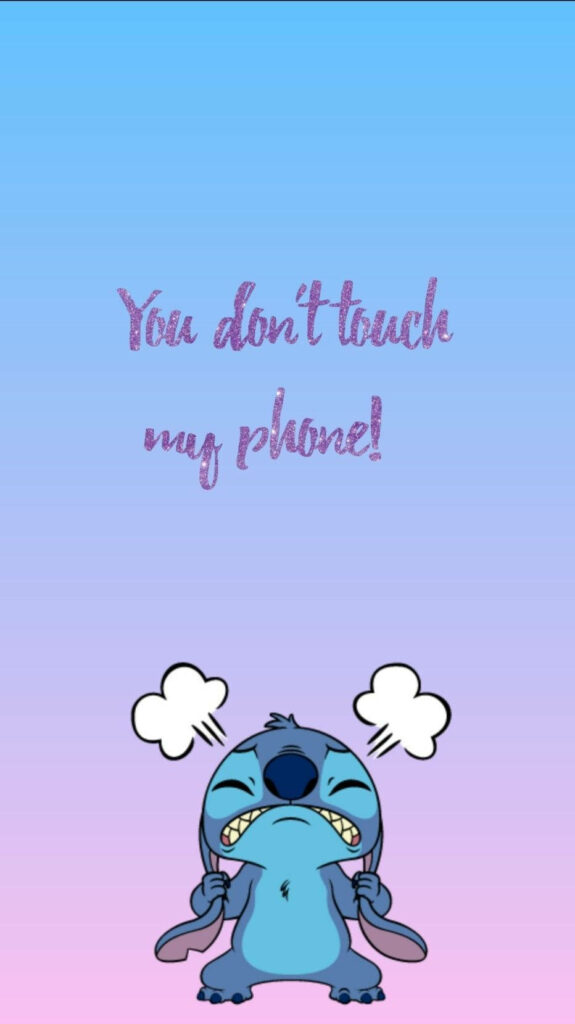 Grumpy Cartoon Character Wallpaper: 'Don't Touch My Phone!' Humor