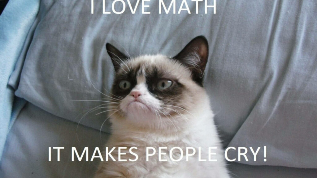 Grumpy cat on bed showing frustration with missed deadlines meme wallpaper for work stress