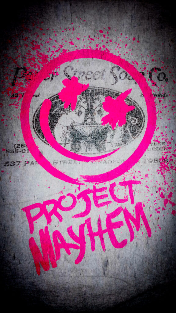 Grunge Fight Club Wallpaper: Project Mayhem Smiley Face Design