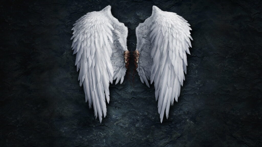 Heavenly Guardian: A Breathtaking Angel Wings Wallpaper in HD