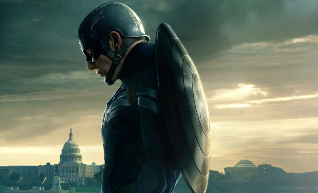 Sentinel of Democracy: Captain America Safeguards the Heart of America Wallpaper