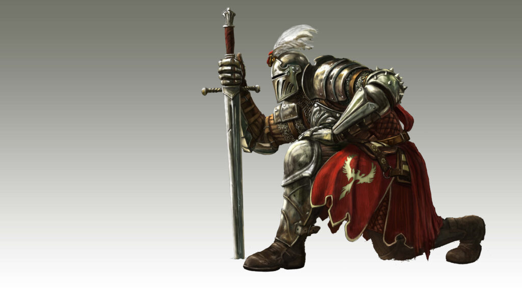 Heroic Warden: Honorable Vigilance Captured in Majestic Pose Wallpaper