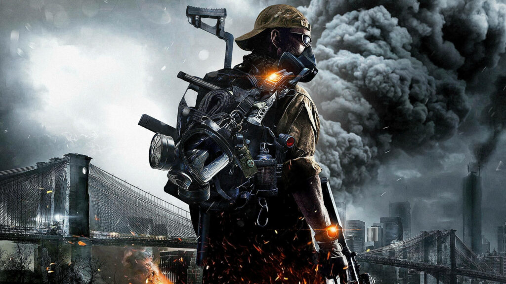 Ravaged City Defended: The Division 2's Menacing Guardians Wallpaper