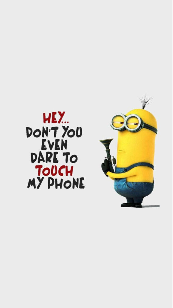 Guardian of the Smartphone: The Protective Minion Meme Wallpaper