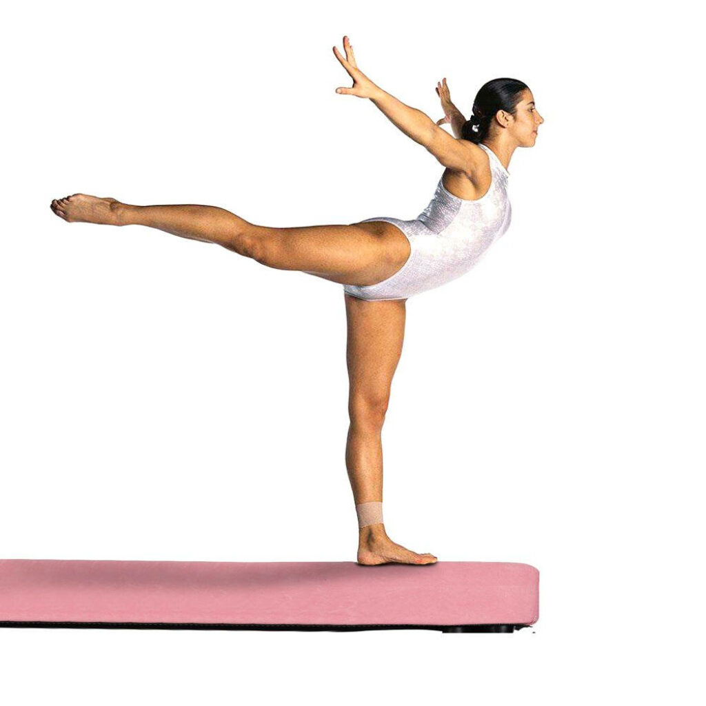 Graceful Gymnast Balances on Beam - Strength & Precision Wallpaper