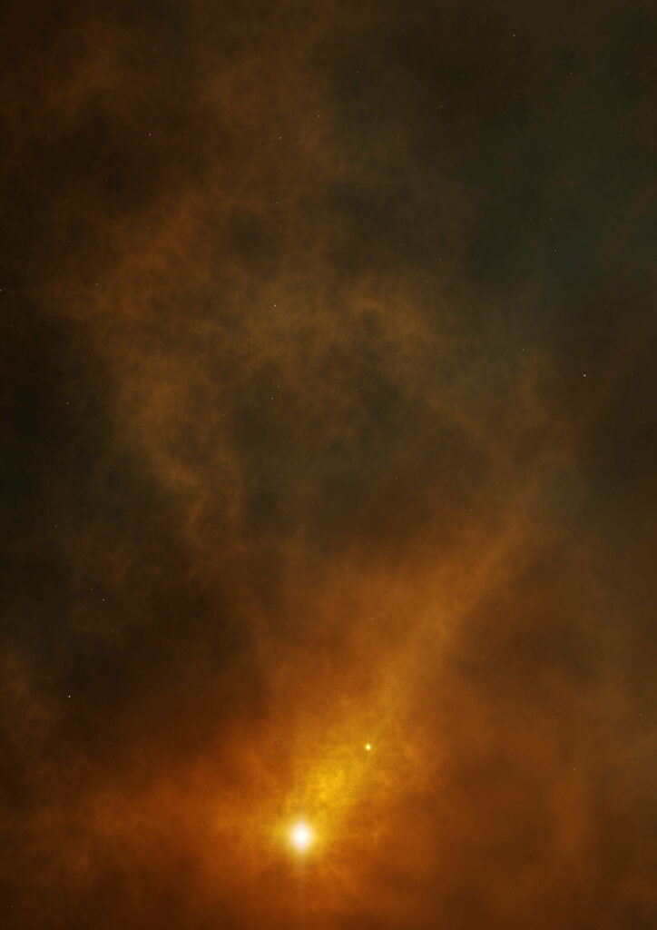 Ethereal Golden-Brown Clouds HD Wallpaper for Cosmic Background