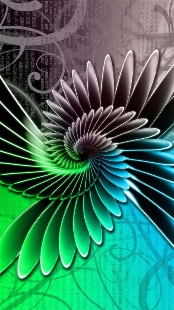 HD Abstract Spiral Phone Wallpaper - Gradient Petals Design