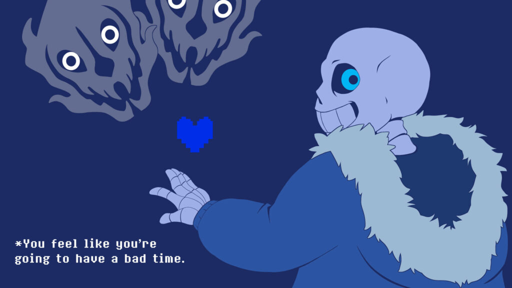 Blissful Blue Aesthetics: HD Sans Wallpaper with Inspiring Quote and Sinister Undertones