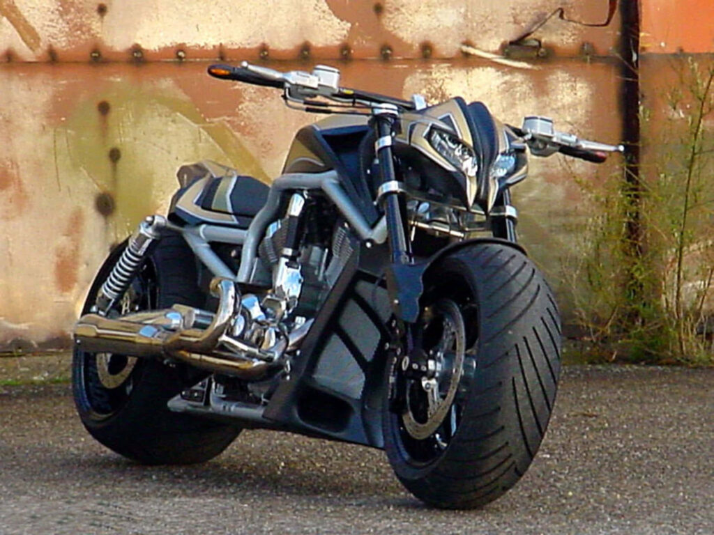 HD All-Black Motorcycle Wallpaper: Sleek Design Meets Rustic Charm